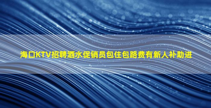 海口KTV招聘酒水促销员包住包路费有新人补助进